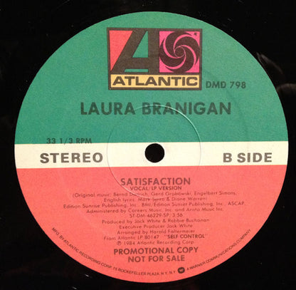 Laura Branigan : Satisfaction (12", Single, Promo)