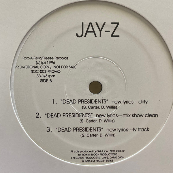 Jay-Z : Aint No N!gg@ / Dead Presidents (12", Promo)
