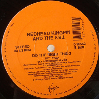 Redhead Kingpin And The FBI : Do The Right Thing (12")