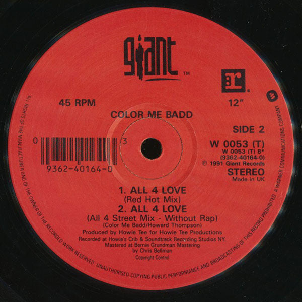 Color Me Badd : All 4 Love (12", Single)