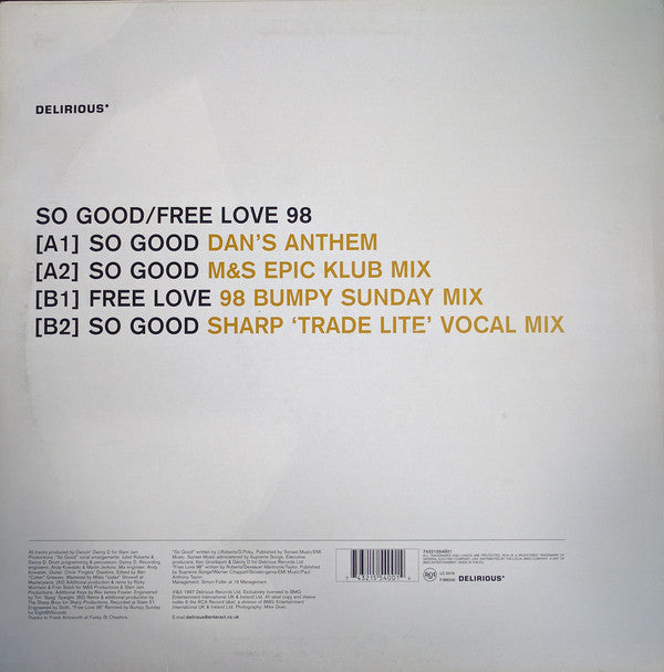 Juliet Roberts : So Good / Free Love 98 (12")
