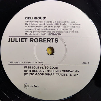 Juliet Roberts : So Good / Free Love 98 (12")