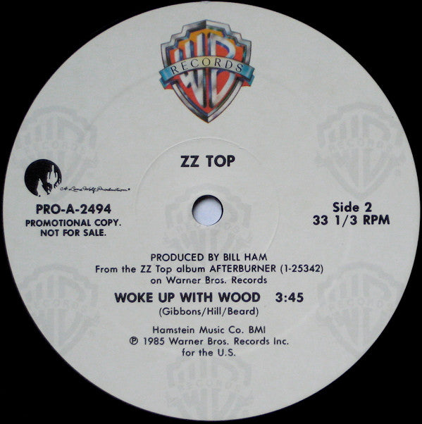 ZZ Top : Woke Up With Wood (12", Promo)