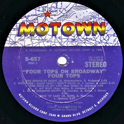 Four Tops : Four Tops On Broadway (LP, Album)