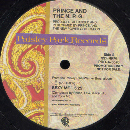Prince And The N.P.G.* : Sexy MF (12", Single, Promo)