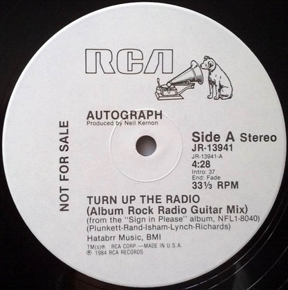 Autograph (2) : Turn Up The Radio (12", Single, Promo)