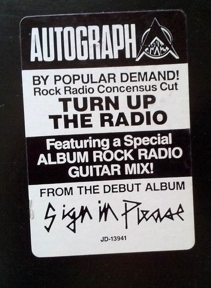 Autograph (2) : Turn Up The Radio (12", Single, Promo)