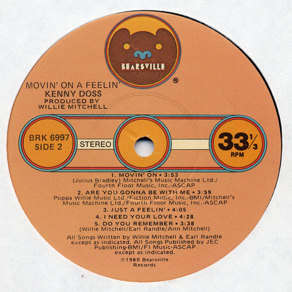 Kenny Doss : Movin' On A Feelin' (LP, Album)