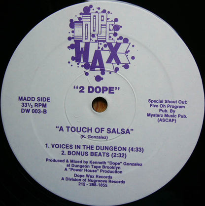 2 Dope : A Touch Of Salsa (12")