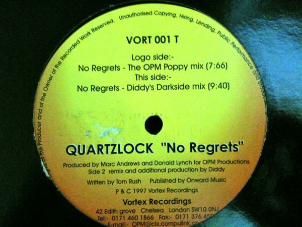 Quartzlock : No Regrets (12")