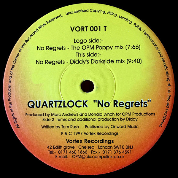 Quartzlock : No Regrets (12")