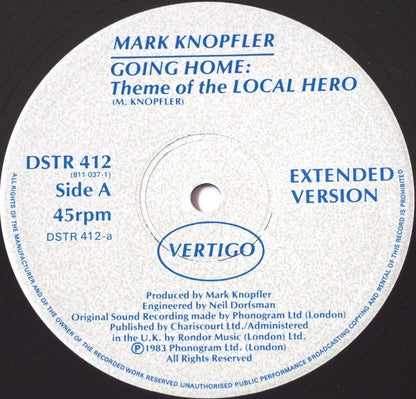 Mark Knopfler : Going Home: Theme Of The Local Hero (12", Single)