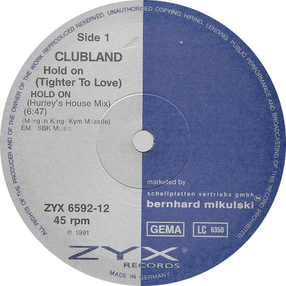 Clubland Introducing Zemya Hamilton : Hold On (Tighter To Love) The Steve "Silk" Hurley Mixes (12", Maxi)