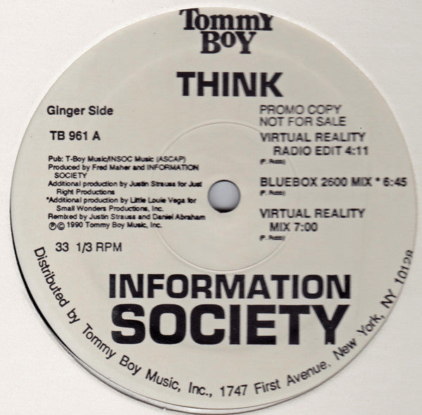 Information Society : Think (12", Promo, Ret)