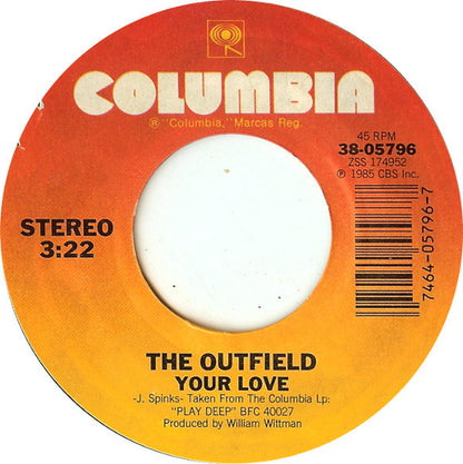 The Outfield : Your Love (7", Styrene, Car)