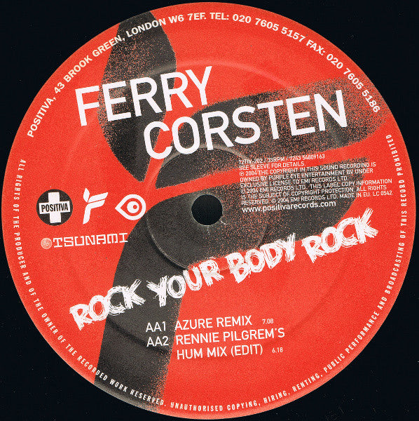 Ferry Corsten : Rock Your Body Rock (12")