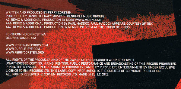 Ferry Corsten : Rock Your Body Rock (12")