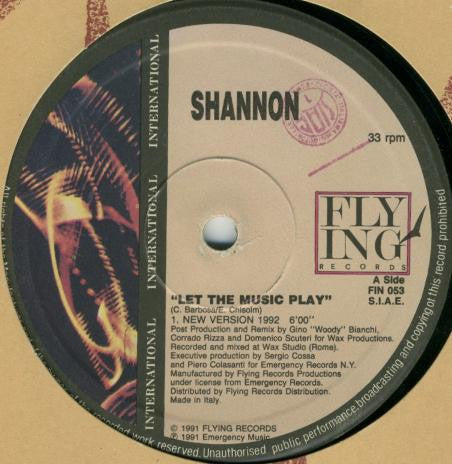 Shannon : Let The Music Play (12")