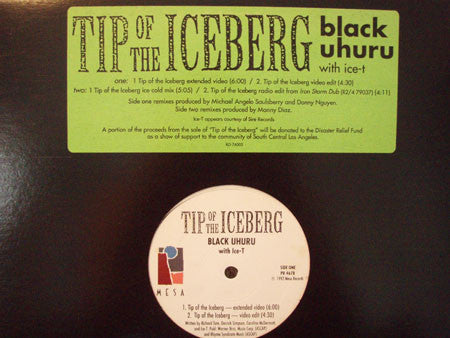 Black Uhuru With Ice-T : Tip Of The Iceberg (12", Promo)