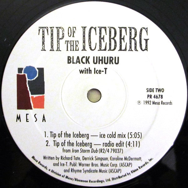 Black Uhuru With Ice-T : Tip Of The Iceberg (12", Promo)