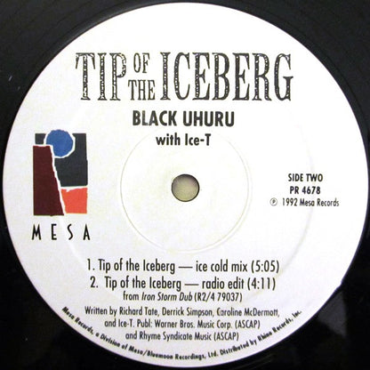 Black Uhuru With Ice-T : Tip Of The Iceberg (12", Promo)
