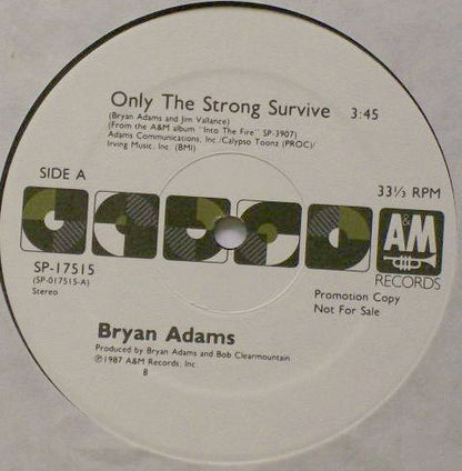 Bryan Adams : Only The Strong Survive (12", Promo)