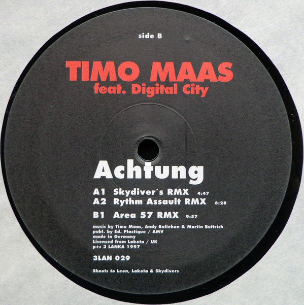 Timo Maas Feat. Digital City : Achtung! (12")