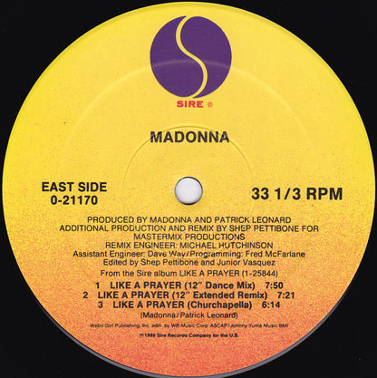 Madonna : Like A Prayer (12", Maxi)