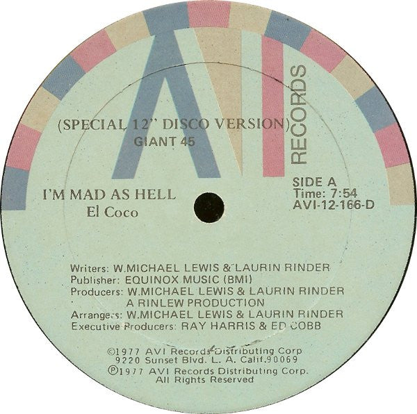 El Coco : I'm Mad As Hell (12", Ltd)
