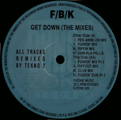 F/B/K : Get Down (The Mixes) (12")