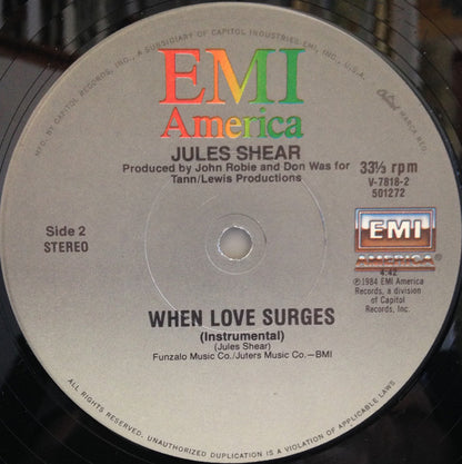 Jules Shear : When Love Surges (12", Single, Win)