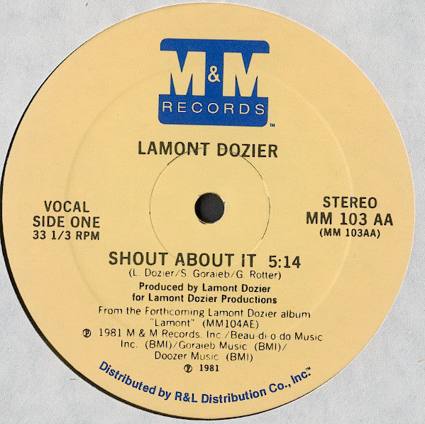 Lamont Dozier : Shout About It (12")