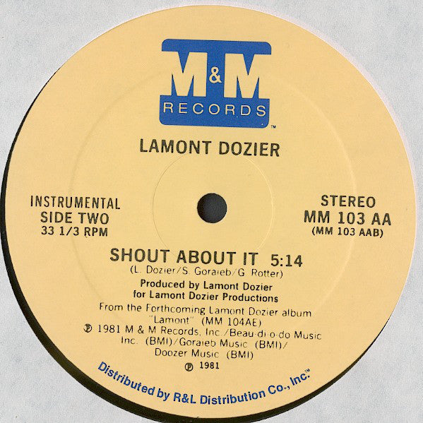 Lamont Dozier : Shout About It (12")