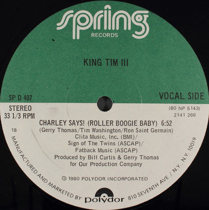 King Tim III : Charley Says! (Roller Boogie Baby) (12", Pre)