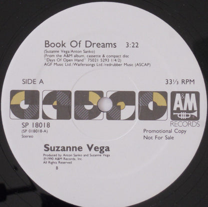 Suzanne Vega : Book Of Dreams (12", Single, Promo)