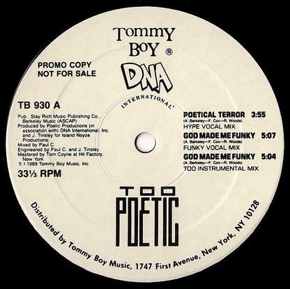 Too Poetic : Poetical Terror / God Made Me Funky (12", Promo)