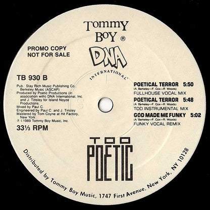 Too Poetic : Poetical Terror / God Made Me Funky (12", Promo)