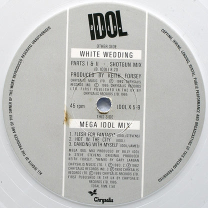 Billy Idol : White Wedding Parts I & II (Shot Gun Mix) / Mega Idol Mix (12", P/Mixed, Whi)