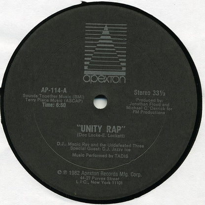 D.J. Magic Ray And The Undefeated Three : Unity Rap (12")