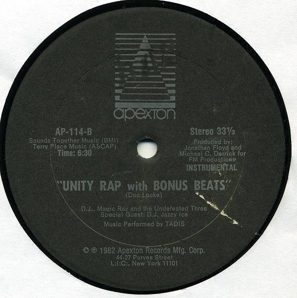 D.J. Magic Ray And The Undefeated Three : Unity Rap (12")