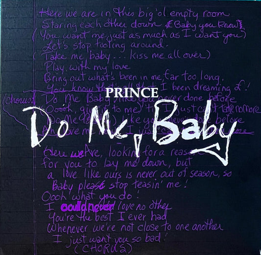 Prince : Do Me, Baby  (7", S/Sided, Single, Etch, Ltd, Num, Pur)