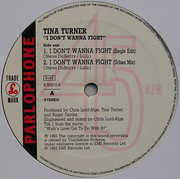 Tina* : I Don't Wanna Fight (12")