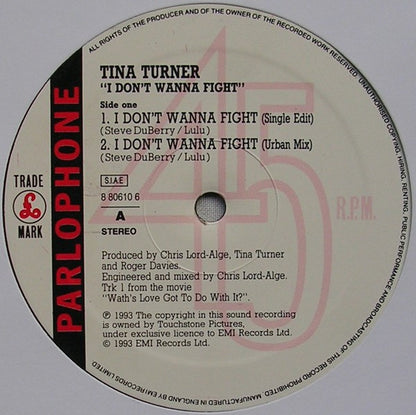 Tina* : I Don't Wanna Fight (12")