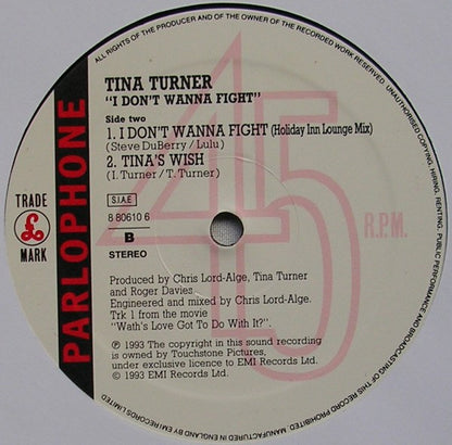 Tina* : I Don't Wanna Fight (12")