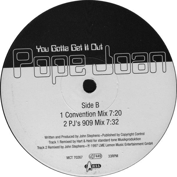 Pope Joan : You Gotta Get It Out (2x12")