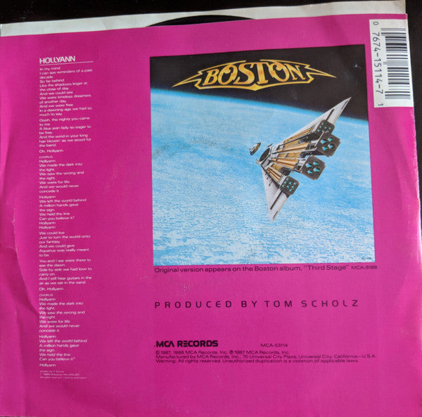 Boston : Hollyann (7", Single)