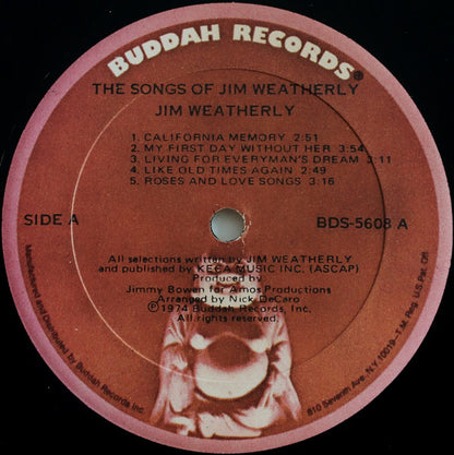 Jim Weatherly : The Songs Of Jim Weatherly (LP, Album)