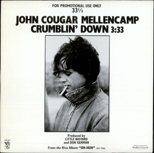 John Cougar Mellencamp : Crumblin' Down (12", Promo)