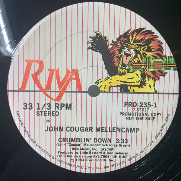 John Cougar Mellencamp : Crumblin' Down (12", Promo)