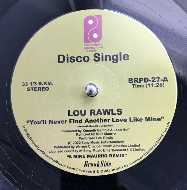 Lou Rawls : You'll Never Find Another Love Like Mine / See You When I Git There (Mike Maurro Remixes) (12")